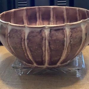 UNIQUE TIN CREAM/TAN/BEIGE BOWL